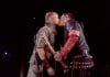Rammstein members kiss during concert in Moscow