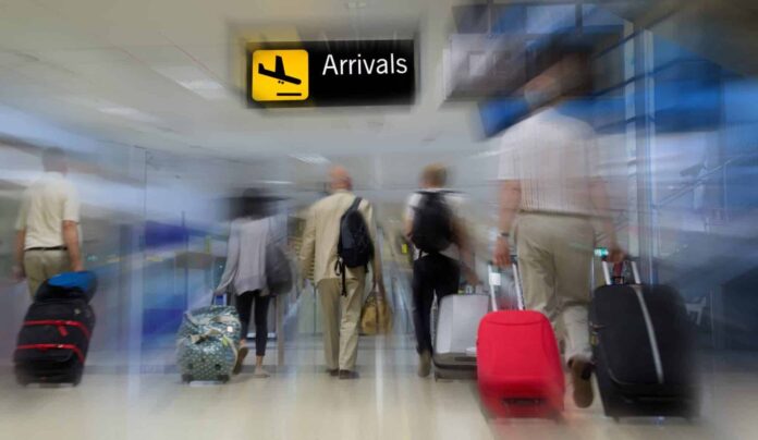 airport arrival stock