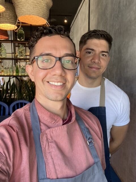 Chef Salvador Carrillo  and his life partner, Gabriel Arvelo