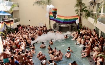 BeefDip Bear Week Celebrates 20 Years Foam party at Blue Chairs, part of BeefDip 2023. Photo by Oscar Almeida.