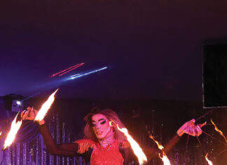 Mexican Drag Queen Jeybra Brings Fire to the Stage Jeybra Queen (the name is a take on the Zebra) arrived in Puerto Vallarta about three years ago, and brought to her act something not many other people can do - acrobatics and aerial arts combined with fire. Photo by Oscar Almeida.