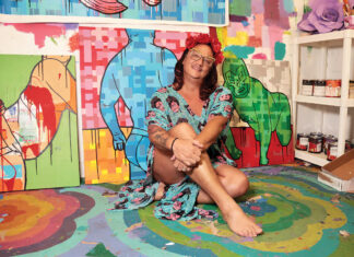 Tamale Ringwald Makes Art, Music and the World a Happier Place Tamale Ringwald, a Puerto Vallarta artist. Photo by Oscar Almeida.