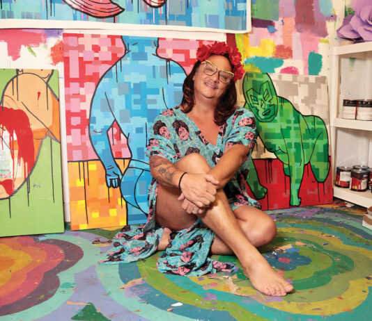 Tamale Ringwald Makes Art, Music and the World a Happier Place Tamale Ringwald, a Puerto Vallarta artist. Photo by Oscar Almeida.