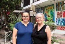 Galleria Dante and Di Vino Dante Restaurant Celebrate Success (left to right) Gena Guarniere and Claire Guarniere, owners of Di Vino Dante Tapas and Wine and Galleria Dante . Photo by Oscar Almeida.