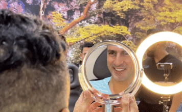 Look Younger and Feel Better with Microneedling in Puerto Vallarta Daniel Chávez checks out the results after the microneedling treatment at ThrIVe MedSpa.