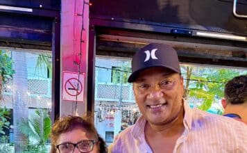 Support Small Businesses – Little Market Set for Jan. 10 Entertainment Artist Kevin Anthony purchased this hand made embroidery from Martita at the little market.