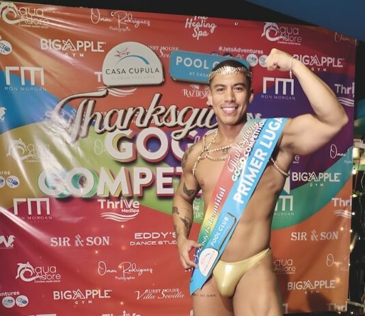 Luis Oscar Gomez Captures Casa Cupula GoGo Boy Contest A GoGo Boy competition was held at Casa Cupula, with Luis Oscar Gomez (Oscar) winning first prize, and receiving $15,000 pesos.