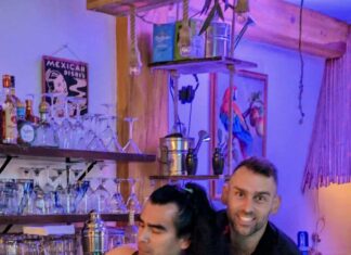 Haven of Relaxation and Community: Jardin Cafe Lounge Blooms in Zona Romantica Omar and Wesley at the grand opening of the Jardin Cafe Lounge . Photo by Rande Lee.