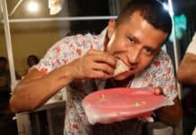 New ‘Street Food Fiesta’ Tour Takes Foodies on Delicious Journey Through Puerto Vallarta Augustine enjoys a taco on the new Vallarta Eats Street Food Fiesta. Photo by Oscar Almeida.