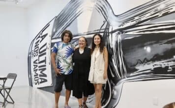 OPC Celebrates 10th Anniversary with Raicilla Art Exhibitions Celebrating 10 years of OPC at the recent event are Artist Gerardo Molina Abarca, OPC Director Pilar Pérez and Sayuri Sanchez, sub director. Photo by Oscar Almeida.