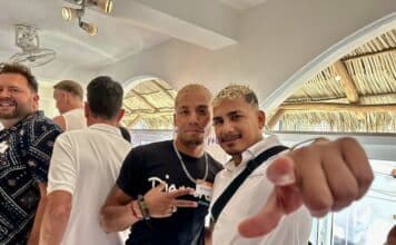 Pride Gay Mixer Photos from The Swedes Jet De La Isla (right) with his boyfriend Beto Hernández at The Swedes Pride Gay Mixer. The event was held May 15, with more than 250 people attending. Photo by Oscar Almeida.