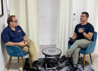Host Poncho Davalos Takes You Inside Puerto Vallarta with Insider PV Podcast Jerry Jones (left) and Poncho Davalos (right) on the set of the new podcast Insider PV, hosted by Poncho Davalos. Photo by Michael Fluck.