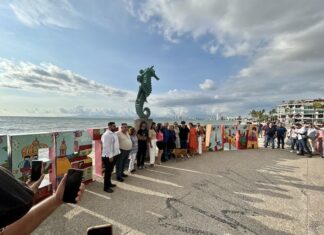 Artists Daughter Restores Fathers Iconic Puerto Vallarta Letters The newly refurbished letters that spell out Puerto Vallarta at the unveiling ceremony on Wednesday, August 7, 2024. Photo by Oscar Almeida.