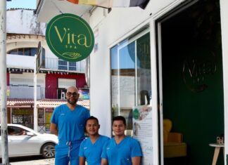 Unwind and Recharge at Vita Spa in Puerto Vallarta Vita Spa Owners (left to right) Aaron Valdenegro, Edgar Corpus and Eden Carballo . Photo by Oscar Almeida.