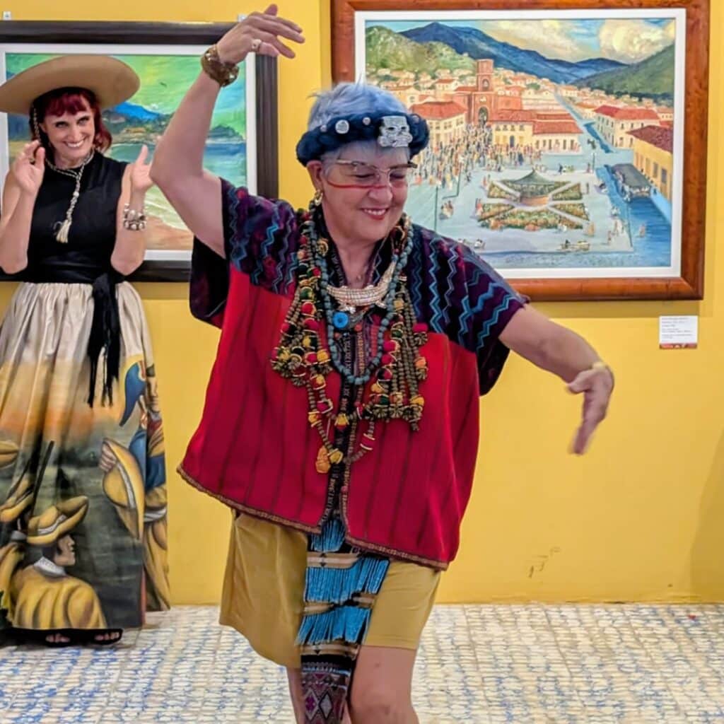 Lydia Damato in modeling mode, later she entertained as the caller for the Queer Loteria.