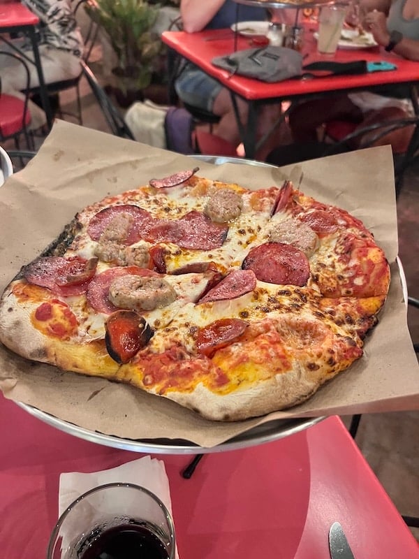 The Meat Pizza at The Brick Oven.