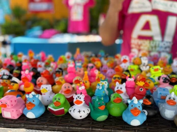 Guests will select floating rubber ducks from the pool, each marked with a number on the bottom. That number corresponds to a prize. Ducks can be purchased for 100 pesos each, giving every participant a chance to win something. Photo provided.