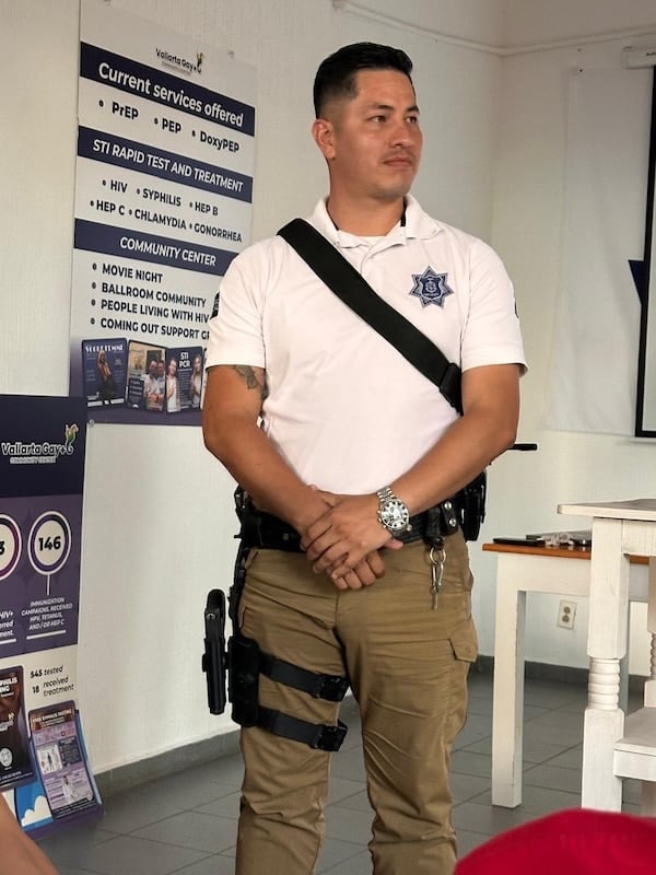 Commandant José Daniel of the Puerto Vallarta Police Department. Daniel oversees 120 officers assigned to patrol the popular Zona Romántica neighborhood, a hub of LGBTQ+ tourism and nightlife. Photo by Jamie Alexander