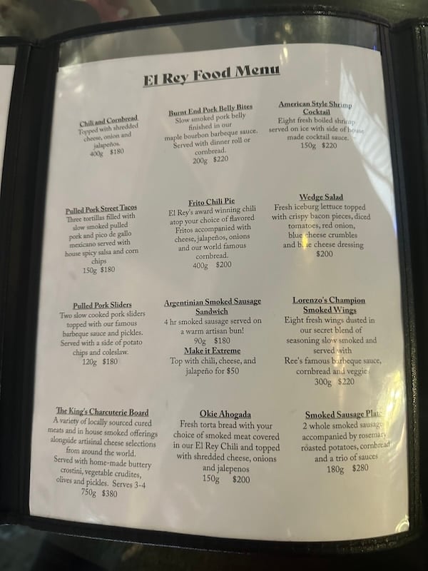 el rey food menu
