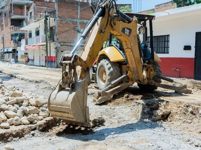 backhoe working