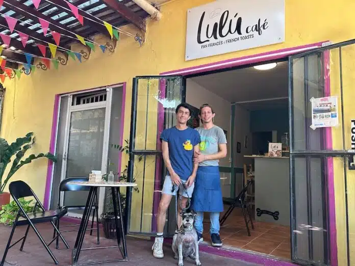Lulú Café: A New French Toast Spot in Zona Romántica Owners from left to right: Salvador "Chavo", Alberto "Beto" and their dog "Teo".