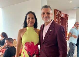 (left to right) Councilwoman Madero joined Jesus Rosales, hotel director, in welcoming a who’s who of Puerto Vallarta’s LGBTQ+ community to the screening of La Arriera (The Muleteer), an evocative film exploring gender, identity and liberation in 1930s Jalisco. The event was held at the Tryst Hotel on Sept. 4, 2025. Photo by Jerry Jones.