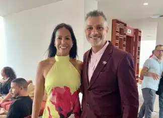 (left to right) Councilwoman Madero joined Jesus Rosales, hotel director, in welcoming a who’s who of Puerto Vallarta’s LGBTQ+ community to the screening of La Arriera (The Muleteer), an evocative film exploring gender, identity and liberation in 1930s Jalisco. The event was held at the Tryst Hotel on Sept. 4, 2025. Photo by Jerry Jones.