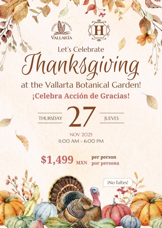 botanico de valllarta thanksgiving 2025