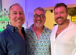 Photo Highlights: The Swedes Fundraiser for Gay+ Center group of three swedes with christopher