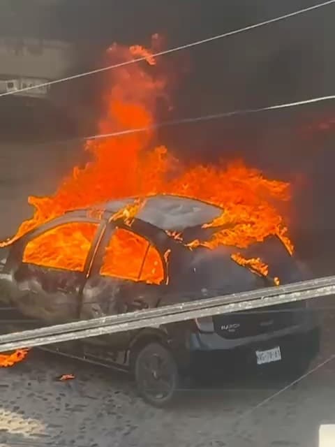 car on fire