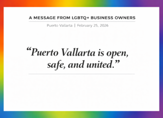 A Message from LGBTQ+ Business
Owners* in Puerto Vallarta business owners lqgta+ statement graphic