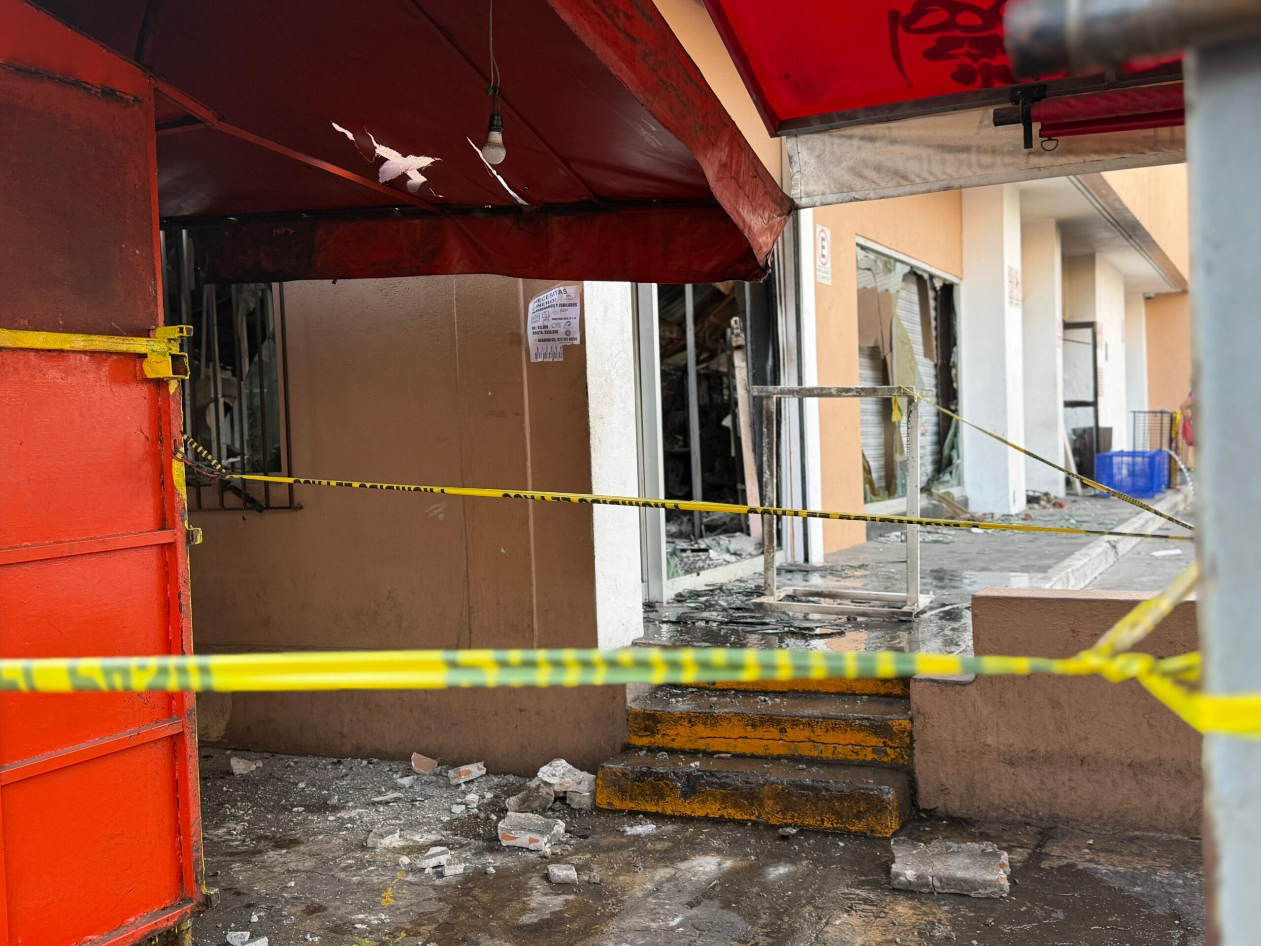yellow police tape building