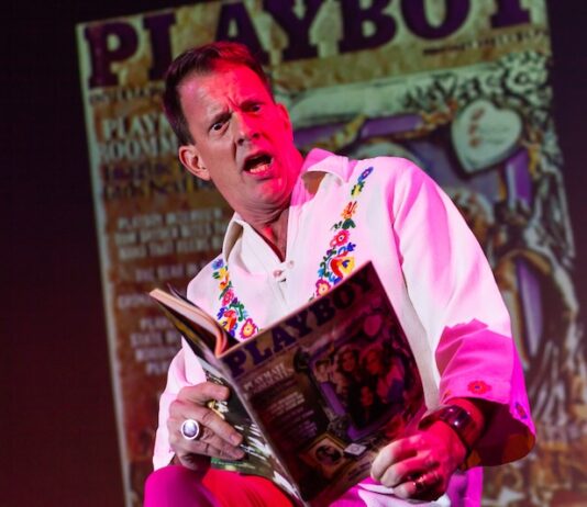 Jamie Brickhouse Returns to Art Vallarta with ‘I Favor My Daddy’ I Favor My Daddy_Jamie Brickhouse_reading Playboy_Photo credit_Mikiodo-2