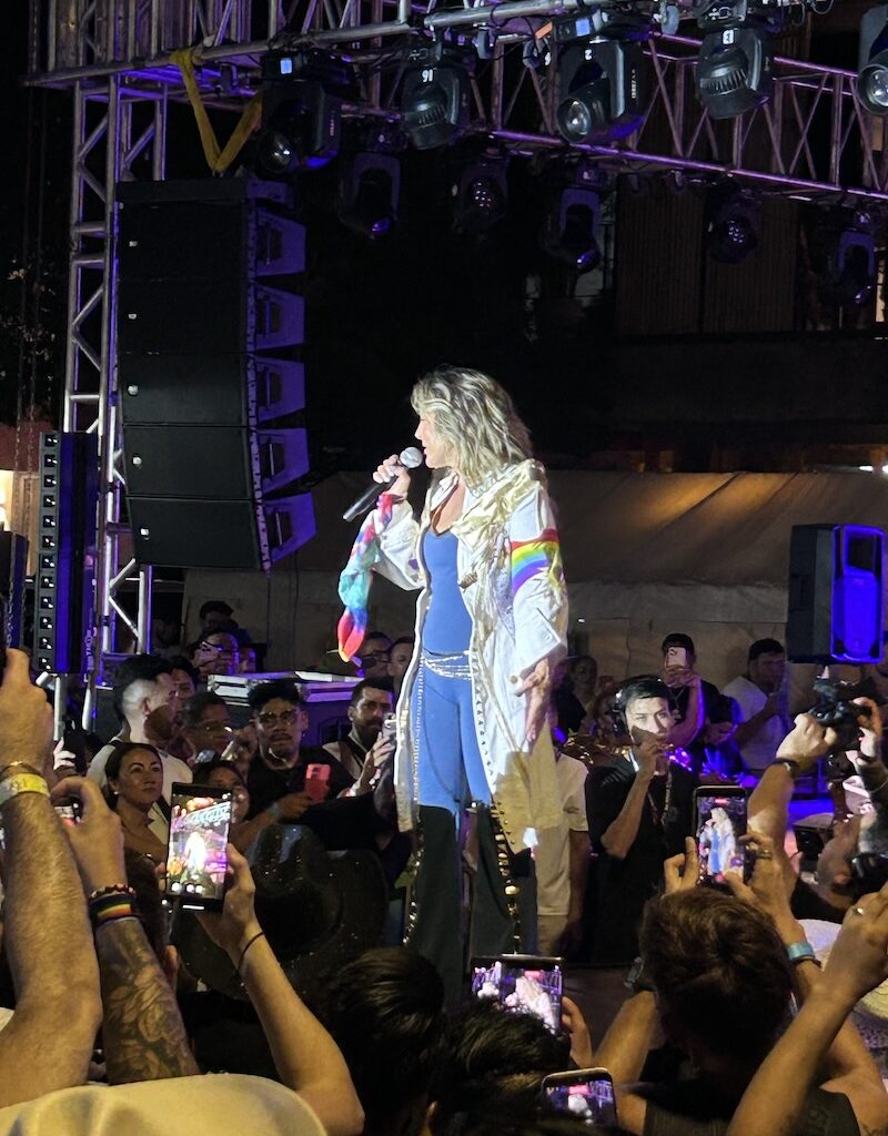 Pop star, Fey, performing at the Vallarta Pride 2026 Block Party.